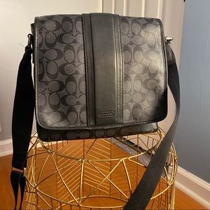 Coach Signature Leather Messenger Bag